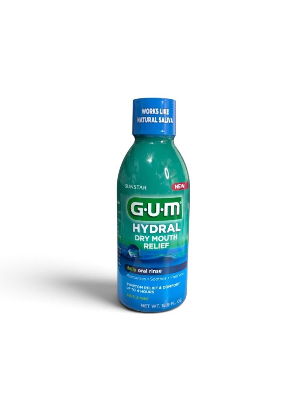 1 x GUM Hydral Dry Mouth Relief Oral Rinse Mouthwash Gentle Mint 2022